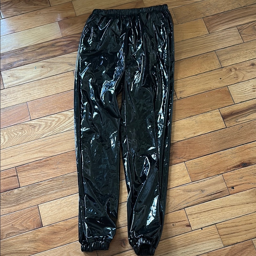 Black Shiny Women's Pants